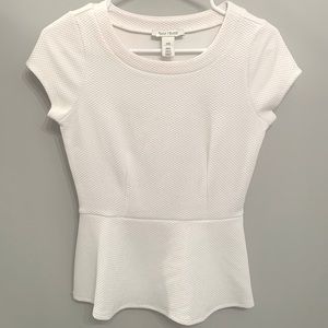 White House Black Market White Peplum Top XXS
